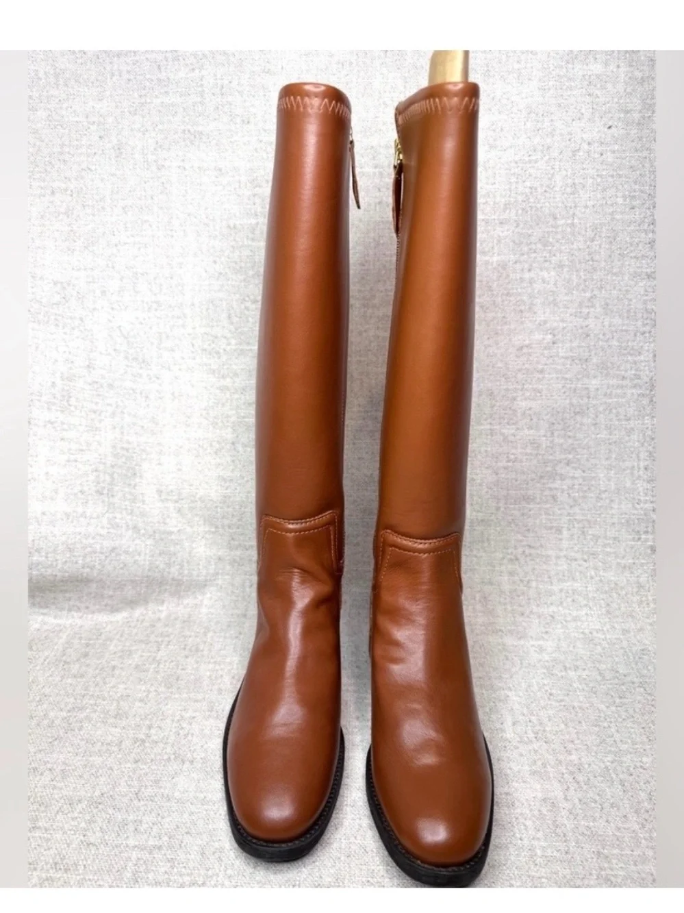 New - Franco Sarto Stretch Merina brown knee riding high boots size 7M preppy